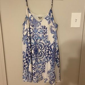 Show Me Your Mumu blue and white floral mini dress